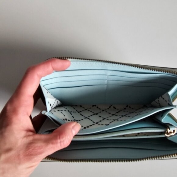 Kate Spade Neda Newberry Lane Zip Around Wallet Mint Green - Picture 9 of 14